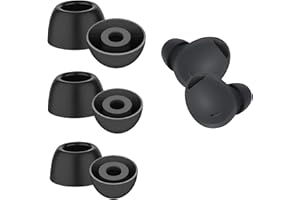 umvowuxa Silicone Replacement Ear Tips Compatible with Samsung Galaxy Buds 2 Pro,S/M/L Replacement Earbud Accessories Durable and Comfortable,Water and Sweat Resistant (Black)