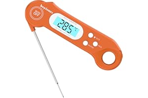 hoyiours Termometr do mięsa cyfrowy, szybki i precyzyjny z podświetleniem, magnesem, kalibracją i składaną sondą