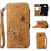 Produktbild Lederhülle für Microsoft Nokia Lumia 640 Hülle, ZCRO Leder Handytasche Hülle Retro Style Blumen Muster Wallet Flip Case Handyhülle Geldbörse Etui Vintage Schutzhülle Taschen mit Kartenfach Magnet Strap Lanyard Schale Cover Hüllen für Microsoft Nokia Lumia 640 (Retro Khaki)