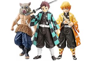 Tongyundacheng Anime Tanjiro Zenitsu Inosuke Action Figur, Kimetsu No Yaiba, PVC modello, collezione Statua Desktop Ornamenti, 3 pezzi