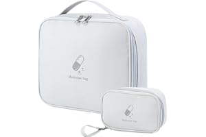 CPYJW 2 Pezzi Kit Pronto Soccorso Da Viaggio,Grande+Mini Borsa Pronto Soccorso Vuota Impermeabile Kit Pronto Soccorso Trekking Per Situazioni Di Emergenza A Casa Ufficio Esterni(Grigio)