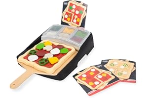 Estación de ingredientes para pizza Casdon Ooni, Estación de ingredientes para pizza de juguete para niños a partir de 3 años, Incluye 24 piezas de ingredientes para pizza