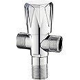 Siena Angle Valve Dual Opening | Premium Brass Cartridge | Leak-Proof & Rust-Resistant | Perfect for Bathrooms, Kitchens & Washing Machines | Includes Wall Cover 2 Way