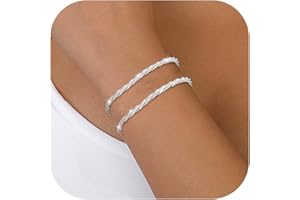 CASSIECA Bracelet Femme Argent Sterling 925 Réglable Bracelets Empilable Bracelet Argent Bijoux pour Femme Filles