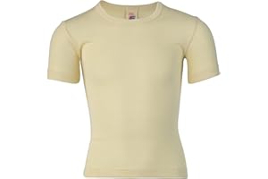 Engel - Maglietta intima per bambini, a maniche corte, 100% lana merino (da allevamento biologico controllato), colore: naturale
