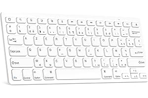HZD Clavier Bluetooth sans Fil pour iOS/Android/Windows,AZERTY Français Clavier pour Andriod 3.0,iOS 4.0,WinXP,Win7,Win8 Ou Supérieur Ou Plus Récent