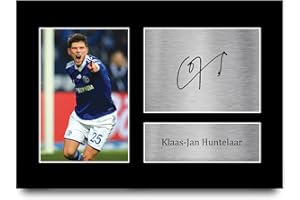 HWC Trading A4 Klass-Jan Huntelaar Schalke 04 Geschenke Wandbild Fotodisplay für Fußball Fans