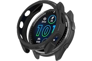 SumRioo Hülle Kompatibel mit Garmin Forerunner 965, Anti-Fleck, Kratzfest, Stoßfeste Kompatibel mit Garmin Forerunner 965 Ultradünne TPU Schutzhülle, Schwarz