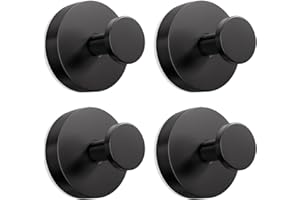 Siblaies 4 Stück Saugnapfhaken Saugnapf Haken Vakuum Saughaken Wiederablösbar Ohne Bohren Saughaken Handtuchhaken Wandhaken Edelstahl für Küche Badezimmer Glatte Fenster Wand Glas(Schwarz)