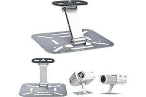 Salange Desktop Projector Stand,180° Rotation Projector Wall Mount,Projecor Ceiling Mount with 1/4" Screw for Aurzen/Yaber/WiMiUS Most Projectors,Mini Wall Mount Bracket for Home Cinem,Office (Sliver)
