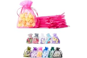 Soul Projekt [25pcs] Sacs cadeaux en organza. Pour les cadeaux, bijoux, artisanat, bonbons, sacs de fête. Pour toutes les occasions. Organza Bags Fuchsia 7x9 x25