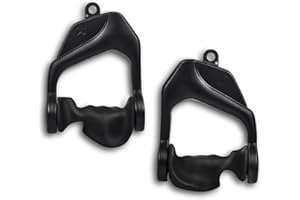 HXD-ERGO Ergonomic Gym Handles, Heavy Duty Exercise Handles for Cable Crossover Machine Tricep Exercise LAT Pull Down and Resistance Bands, Anti-slip and Anti-sweat Comfortable Grip