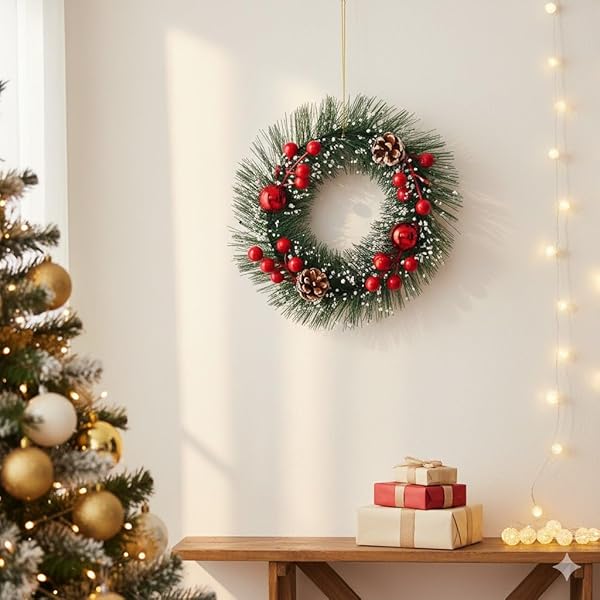 Buy Festive Creations Christmas Wreath for Front Door | Holiday