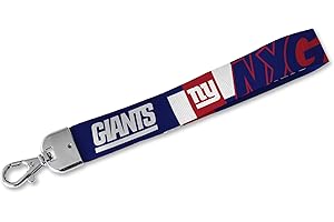 Rico Industries NFL Football New York Giants - Llavero con correa de muñeca, bonito llavero con correa de muñeca para mujeres y hombres, llaves de coche, insignias de identificación, tarjeta, cartera,