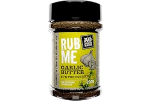 ANGUS & OINK Angus et Oink | Frottement au beurre d'ail | Assaisonnement en poudre d'ail et d'herbes | Parfait pour le poulet, les frites et les pommes de terre | Sans gluten, sans conservateurs | 215g