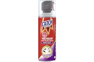 Catch Expert Volants et Rampants – Aérosol (400mL) – Insecticide Tous Insectes – Mouches Moustiques Cafards Araignées
