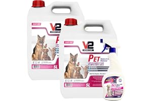 Swish Super Pet Odour Neutralizer & Enzymatic Cleaner Spray, 2 x 5Ltr + 500ml –Triple Strength Deodorizer for Dog & Cat Urine, Litter Box & Stains – Safe for Carpets, Floors