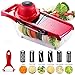 Produktbild ANYOYO Gemüsehobel,6+1 in 1 Gemüseschneider Profi Gemüsereibe Kartoffelschneider Abnehmbar, Manuelle Essen Slicer für Gemüse und Obst, Bieten Kitchen Aid, Sicher, Schnell …