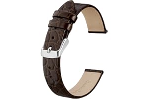 BISONSTRAP Bracelets de Montre en Cuir, Bandes de Remplacement Souples avec Boucle Polie, 10mm 12mm 14mm 16mm 18mm 19mm 20mm