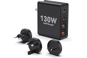 ETSSEMBO 130W USB C GaN Wall Charger 4 Ports PD 100W Charging Station travel USB-C Power Adapter Compatible with MacBook Pro Air iPhone 13 12 11 Samsung S22 S21 Pixel Lenovo HP Dell Galaxy S9 and More