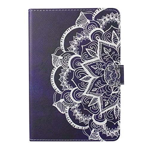iPad Mini Schutzhülle Leder, iPad Mini2 Hülle, iPad Mini 3 Bumper Hülle, Moon mood® Ledertasche für Apple iPad Mini 1/iPad Mini 2/iPad Mini 3 7.9 Zoll, PU Leder Cover Hülle Folio Handyhülle Gemalt Muster Premium Bumper Tasche Backcover Handytasche Stand Etui im BookStyle Tasche mit Totem Mandala Entwurf Standfunktion Halter Kreditkarte Slots und Magnetverschluss Cover mit Weich TPU Innere Etui für iPad Mini 2 (nicht für iPad Mini 4) - 2