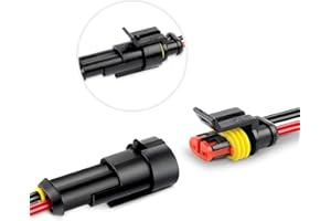 FOKH Connettore elettrico impermeabile a 2 poli, 12 V, cavo elettrico per adatto auto, camion e barche, 5 pezzi