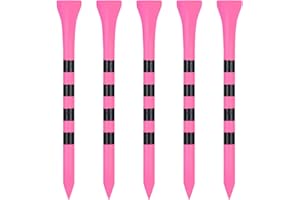 Zivisk Tee Golf Legno - 100 Pezzida Tee da Golf in bambù 38mm/ 70mm/ 83mm Bamboo Tees Bianco, Rosso, Blu, Giallo, Nero, Rosa