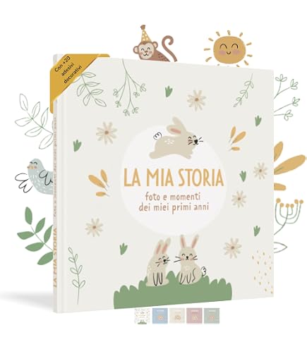 Album Per Bambini 'Il Mio Primo Anno' EULENTALER SCANDI - Copertina In Vera Tela Con Goffratura Oro - 92 Pagine Con Illustrazioni Dipinte A Mano - 3