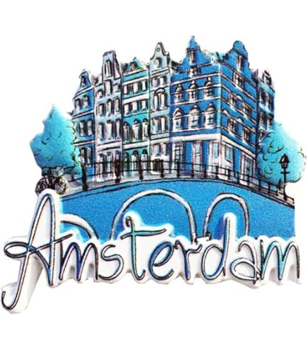 Imán 3D para nevera de Amsterdam, Holanda, colección de recuerdos, decoración del hogar, cocina, imán magnético para nevera