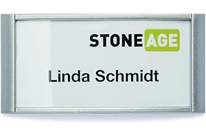 ‎DURABLE Durable Namensschild Classic mit Magnet, 30 x 65 mm, 10 Stück, silber, 854023