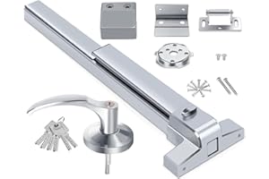 GCCSJ Door Push Bar Panic Exit Device Doors Lock Panic Bar Door Hardware UL Listed Aluminum Made Emergency Hardware Door Bar Lock with Roller Latch Emergency Panic Bars for Exit Door