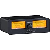Fosi Audio LC30 VU Meter Amplifier Speaker Selector Box, 2-Way Analog Audio Switch for HiFi Stereo Amplifiers and Home Audio