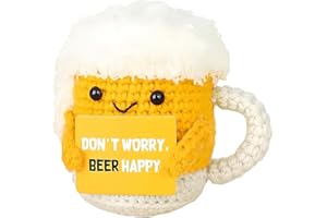 oooaooo Bier Geschenke für Männer, Lustige Geschenke für Männer, Emotional Gestrickte Bierchen mit Motivationskarte, Partner Spielzeug Zum Aufmuntern, Positive Geschenk für Bierliebhaber und Freund
