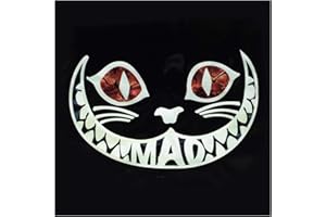 INLAYSTICKERS Inlay Sticker für Gitarren, Bass & Ukulelen - Cheshire Cat/Mad Cat - Weiß Perle