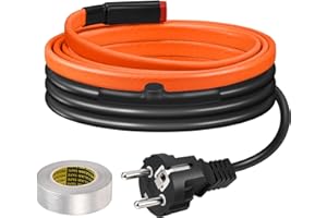 Câble Chauffant Pour Tuyaux d’Eau, BDDFOTO Antigel, Ruban 25 W/m Autorégulant Avec Capteur de Température, 1 m