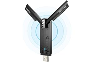 AROEALLY 5400Mbps WiFi 6E Adapter USB 3.0 Network Adapter for PC - Desktop Driver Built-in Wireless Gigabit with Tri-Band 2.4G/5G/6G WPA3 Encryption MU-MIMO OFDMA Support Windows 11/10