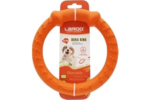 LaRoo Jouet pour Chien Dog Disc, Disque de Lancer Durable pour Chiens forts pour Petits, Moyens et Grands Chiens, Sport, Exercice, Activité et Jeux de Plein air (Orange, Petit-18CM)