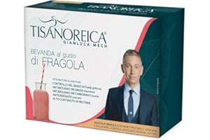 Gianluca Mech | Tisanoreica Bevanda Proteica al Gusto di Fragola, 4 x 28g, Integratore Alimentare Keto, 337kcal per 100g