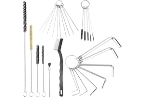 ZBHDEYG 21 Piece Airbrush Cleaning Brushes, 8 Piece Allen Wrench, Airbrush Cleaning Kit, Paint Airbrush Brush, Airbrush Depth Brush, Airbrush Detail Brush, Universal Airbrush Brushes