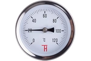 THERMIS Termómetro para calefacción analógico 0-120°C Conexión trasera G1/2 63 mm ETR