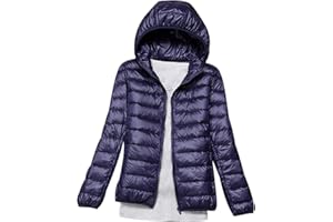 HAXNOHEY Doudoune Legere Femme Doudoune Légère Femme Hiver Veste Doudoune Capuche Fine Ultralight Femme Grande Taille Veste Matelassée Puffer Jacket Femme Blouson Doudoune Duvet Plume Cintrée Oversize Femme