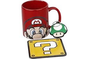 PYRAMID INTERNATIONAL SUPER MARIO Coffret cadeau - Mug, Dessous de Verre, 315ml, Porte-Clef