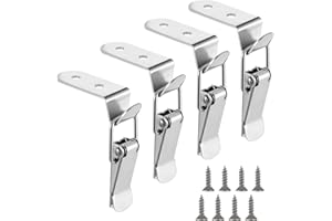 LIQWEI 4 Stück Robuster Spannverschluss, 90 Grad Kistenverschluss Spannverschluss Eckbefestigung Schrankverrieg Knebelverschluss Mit 16 Stück Schrauben Für Koffer Kisten Schrank Ent Case Box