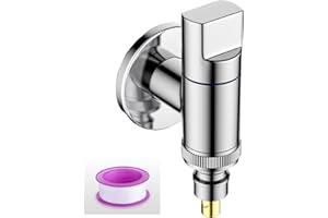 LZYDKH Wasserhahn Waschmaschine, Schnellöffnende Winkelventil Wandmontage Waschmaschinenhahn Edelstahl Schnellöffnung Eckventil Wasserstopp für Waschmaschinen Ventil(Silber)