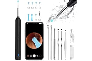 Hoelg Otoscopio Limpiador Oidos HD Limpieza Oidos, WIFI Limpiador de Oidos Cera, 6 LED 4mm Camara Apto Para Iphone/Ipad/Ios/Android