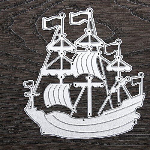 Amazingdeal365 Segelschiff Metall Form Schablonen Schneiden DIY Dekor Sammelalbum Karten Buchzeichen Lesezeichen als Geschenk für Freunde Geburtstag Kinder,Kindergarten Hobby Schule Handarbeit Unterricht usw. Ein tolles Geschenk! - 5