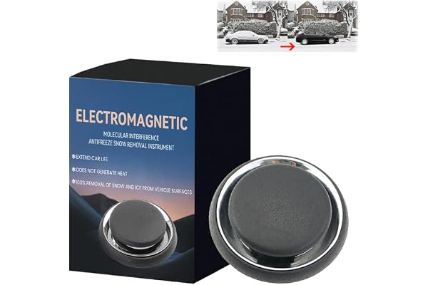 Electromagnetic Car Snow Removal Device, Car Winter Accessories, Solar Driven Antifreeze Device, Portable Kinetic Molecular Heater, Fast and Efficient Snow Removal for Car (2PCS)