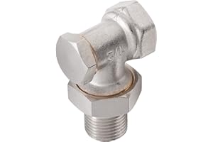 Sanitop-Wingenroth 27130 1 Rad-Verschraubungen Roue, Raccord de Retour de radiateur | Forme d'angle | Raccord de Retour verrouillable pour Chauffage, Petit