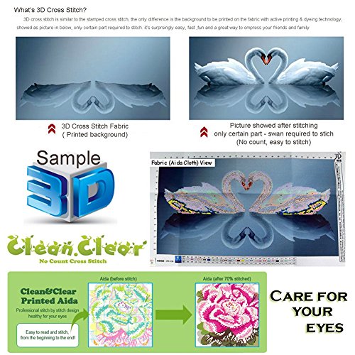 KAMIERFA Violette Blumen Designer Kunstvoll Vorgedruckt DIY Handarbeit Kreuzstich Stickerei Stickbild Set - 4