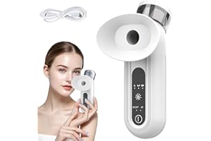 GUIRFLY1N1 Nano Eye Steamer for Dry Eyes, Heated Nano Eye Mist Sprayer with Warm and Cold Compress Modes, Rechargeable Eye Steamer Suitable for Eyes Skin Care, Office, Travel, Home (White)